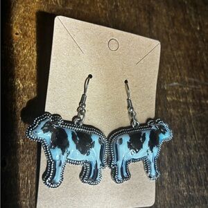 Cow Shaped Earrings in Black and white